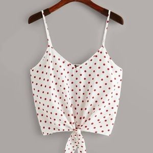 red spotted tank top